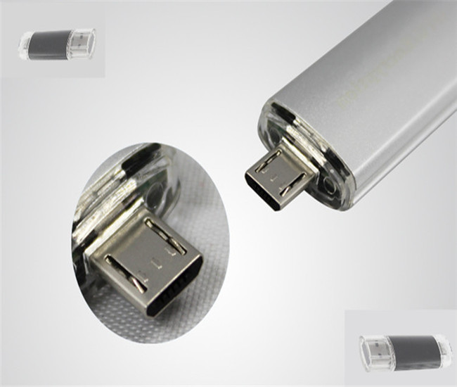 金屬OTG雙插頭手機電腦兩用u盤  手機U盤制作工廠
