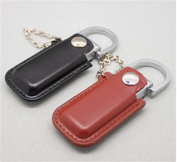 金屬皮質(zhì)U盤 鑰匙扣皮套U盤 金屬皮套禮品U盤制作廠家