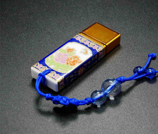 中國風景泰藍陶瓷u盤 景泰藍陶瓷u盤制作廠家