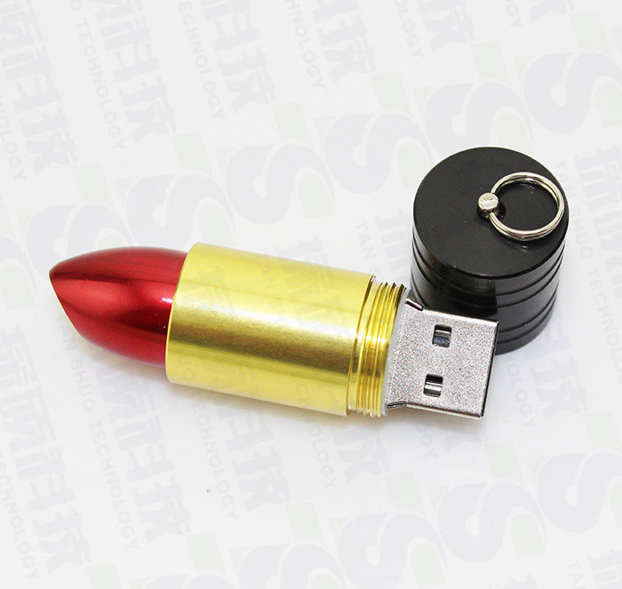新款金屬口紅U盤 個性時尚仿真唇膏u盤禮品