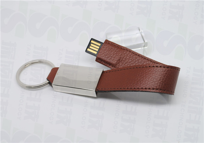 線邊皮套手腕U盤禮品 皮革手腕帶隨身碟定制工廠 皮革手腕帶U盤制作廠家